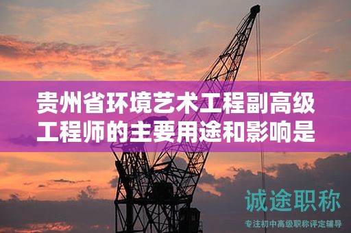貴州省環(huán)境藝術(shù)工程副高級工程師的主要用途和影響是什么？