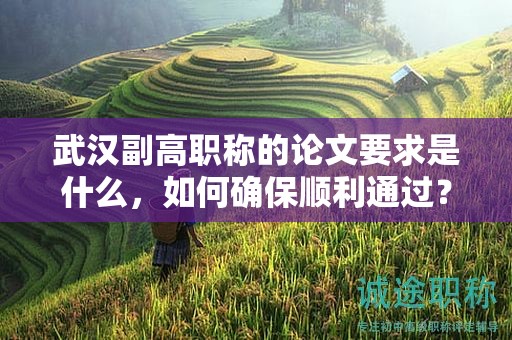 武漢副高職稱的論文要求是什么，如何確保順利通過？