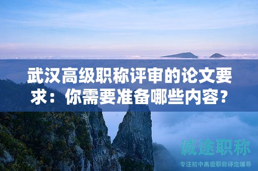 武漢高級職稱評審的論文要求：你需要準備哪些內(nèi)容？
