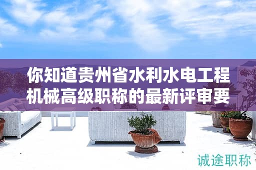 你知道貴州省水利水電工程機(jī)械高級(jí)職稱的最新評(píng)審要求是什么嗎？