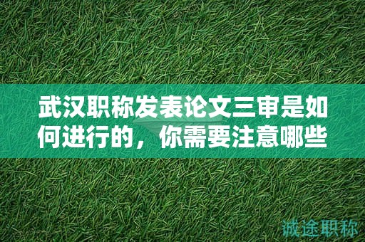 武漢職稱發(fā)表論文三審是如何進(jìn)行的，你需要注意哪些事項(xiàng)？