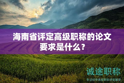 海南省評定高級職稱的論文要求是什么？