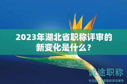 2023年湖北省職稱評審的新變化是什么？
