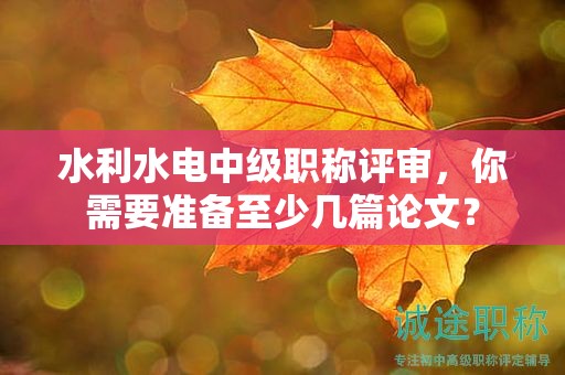 水利水電中級職稱評審，你需要準(zhǔn)備至少幾篇論文？