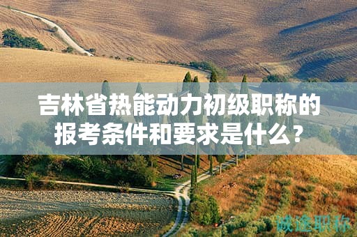 吉林省熱能動力初級職稱的報考條件和要求是什么？