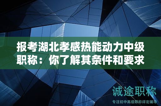 報(bào)考湖北孝感熱能動(dòng)力中級(jí)職稱(chēng)：你了解其條件和要求嗎？