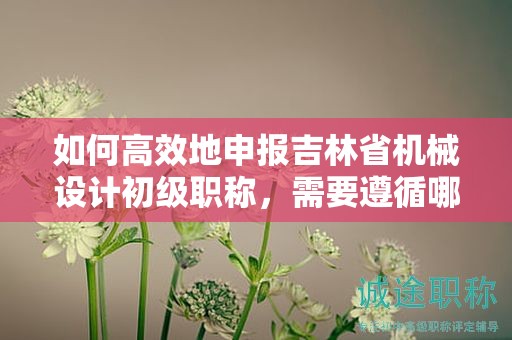 如何高效地申報吉林省機械設計初級職稱，需要遵循哪個流程？
