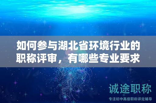 如何參與湖北省環(huán)境行業(yè)的職稱評審，有哪些專業(yè)要求？