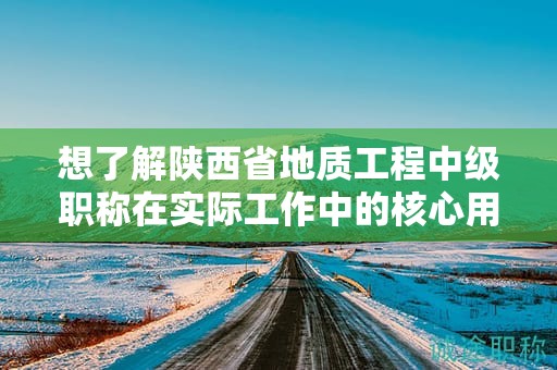 想了解陜西省地質(zhì)工程中級職稱在實際工作中的核心用途嗎？