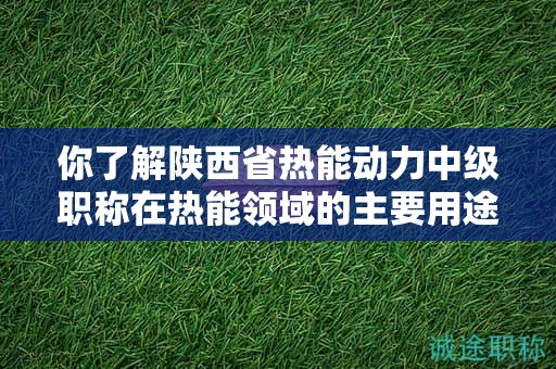 你了解陜西省熱能動(dòng)力中級(jí)職稱在熱能領(lǐng)域的主要用途嗎？