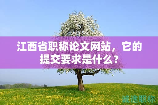 江西省職稱論文網(wǎng)站，它的提交要求是什么？