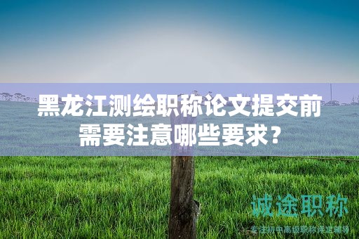 黑龍江測繪職稱論文提交前需要注意哪些要求？