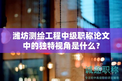 濰坊測繪工程中級職稱論文中的獨特視角是什么？