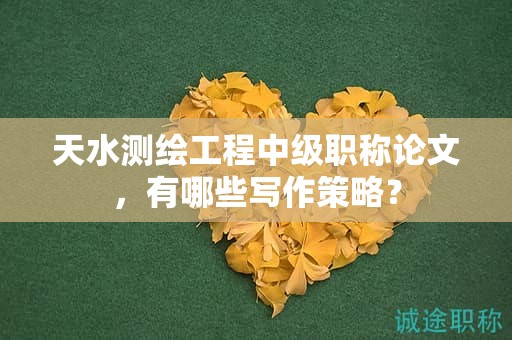 天水測(cè)繪工程中級(jí)職稱論文，有哪些寫作策略？