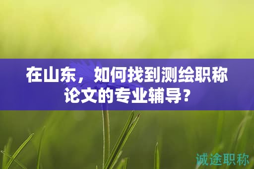 在山東，如何找到測(cè)繪職稱論文的專業(yè)輔導(dǎo)？