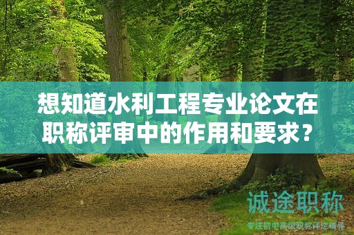 想知道水利工程專業(yè)論文在職稱評(píng)審中的作用和要求？