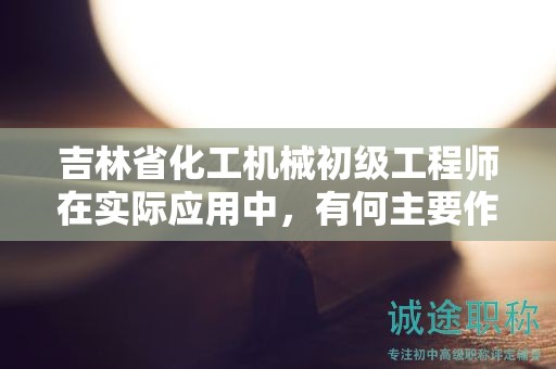 吉林省化工機(jī)械初級(jí)工程師在實(shí)際應(yīng)用中，有何主要作用？