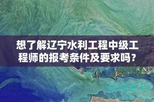 想了解遼寧水利工程中級工程師的報考條件及要求嗎？