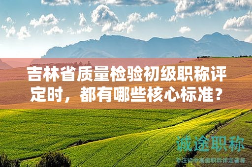 吉林省質量檢驗初級職稱評定時，都有哪些核心標準？
