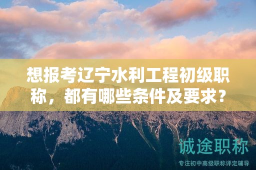 想報考遼寧水利工程初級職稱，都有哪些條件及要求？