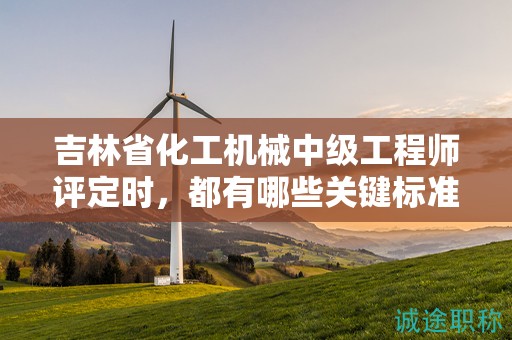 吉林省化工機(jī)械中級(jí)工程師評(píng)定時(shí)，都有哪些關(guān)鍵標(biāo)準(zhǔn)？