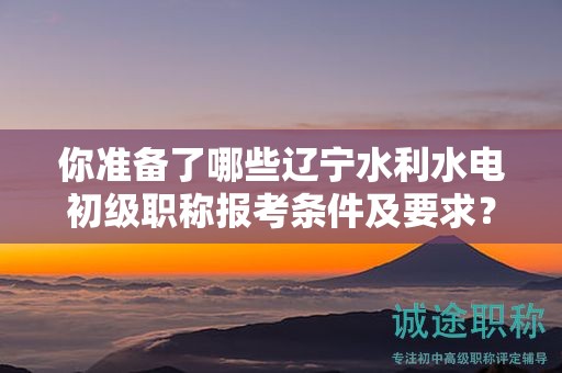 你準備了哪些遼寧水利水電初級職稱報考條件及要求？