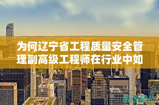 為何遼寧省工程質(zhì)量安全管理副高級(jí)工程師在行業(yè)中如此受重視？