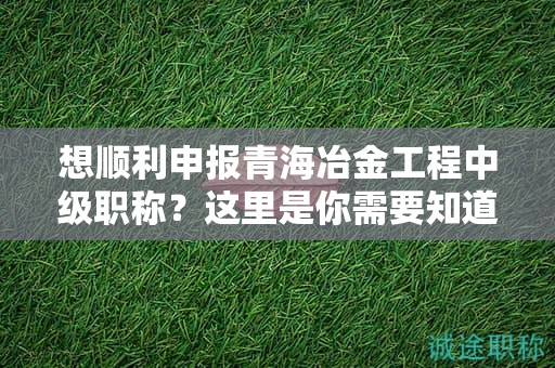 想順利申報青海冶金工程中級職稱？這里是你需要知道的流程