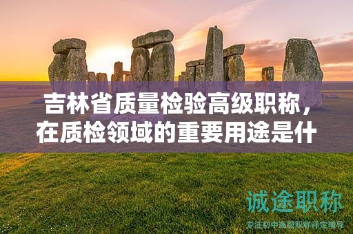 吉林省質(zhì)量檢驗高級職稱，在質(zhì)檢領域的重要用途是什么？