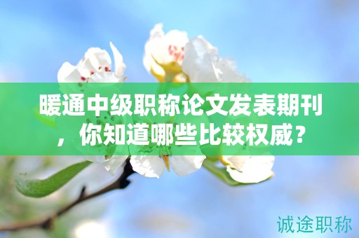 暖通中級(jí)職稱論文發(fā)表期刊，你知道哪些比較權(quán)威？
