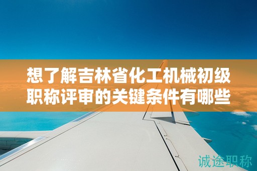 想了解吉林省化工機(jī)械初級(jí)職稱(chēng)評(píng)審的關(guān)鍵條件有哪些嗎？