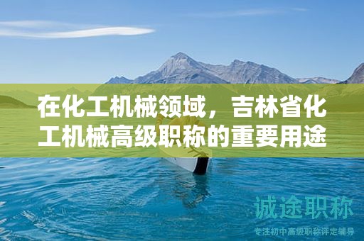 在化工機械領域，吉林省化工機械高級職稱的重要用途是什么？