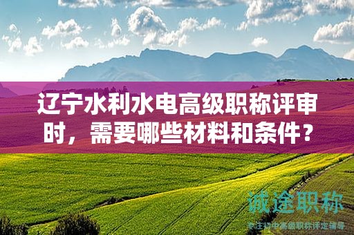 遼寧水利水電高級職稱評審時，需要哪些材料和條件？