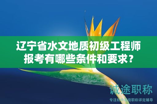 遼寧省水文地質(zhì)初級工程師報考有哪些條件和要求？