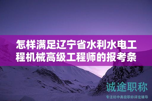 怎樣滿足遼寧省水利水電工程機(jī)械高級(jí)工程師的報(bào)考條件及要求？
