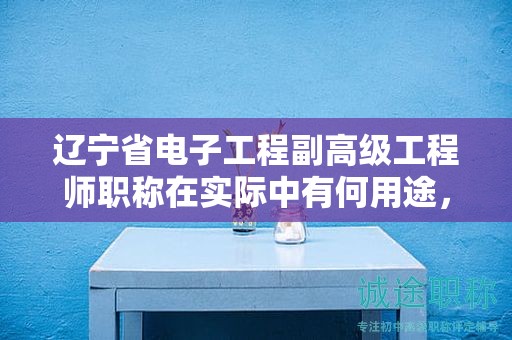 遼寧省電子工程副高級工程師職稱在實際中有何用途，它對你的職業(yè)生涯幫助大嗎？