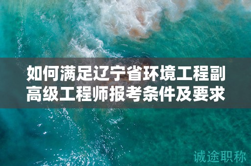 如何滿足遼寧省環(huán)境工程副高級工程師報(bào)考條件及要求，確保報(bào)名成功？