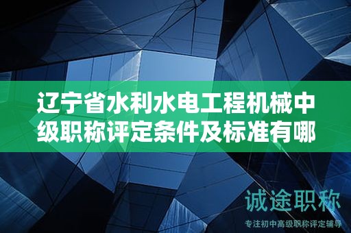 遼寧省水利水電工程機械中級職稱評定條件及標準有哪些，如何達標？