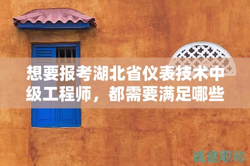 想要報(bào)考湖北省儀表技術(shù)中級工程師，都需要滿足哪些報(bào)考條件和要求？