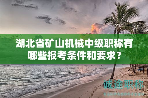 湖北省礦山機(jī)械中級(jí)職稱有哪些報(bào)考條件和要求？