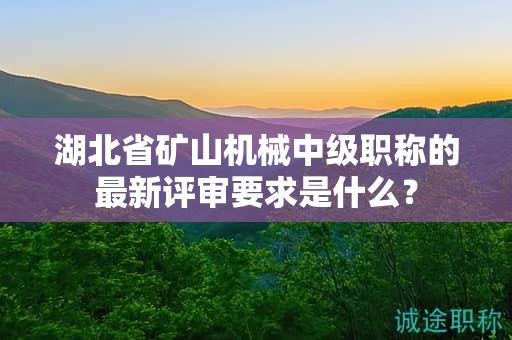 湖北省礦山機(jī)械中級(jí)職稱的最新評(píng)審要求是什么？