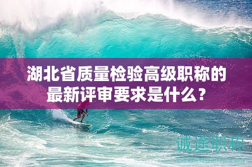 湖北省質(zhì)量檢驗高級職稱的最新評審要求是什么？