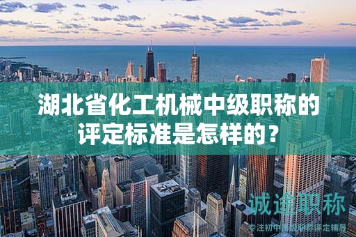湖北省化工機(jī)械中級(jí)職稱的評(píng)定標(biāo)準(zhǔn)是怎樣的？