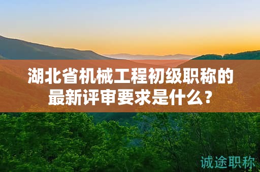 湖北省機(jī)械工程初級職稱的最新評審要求是什么？