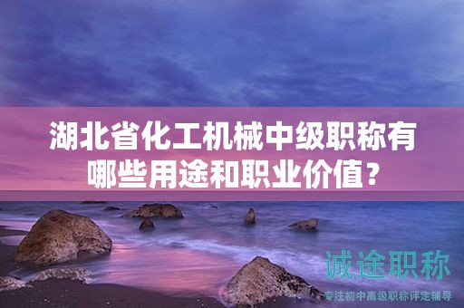 湖北省化工機(jī)械中級(jí)職稱有哪些用途和職業(yè)價(jià)值？
