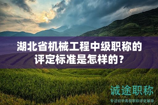 湖北省機(jī)械工程中級職稱的評定標(biāo)準(zhǔn)是怎樣的？