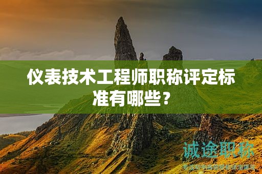 儀表技術工程師職稱評定標準有哪些？