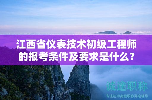 江西省儀表技術(shù)初級工程師的報考條件及要求是什么？