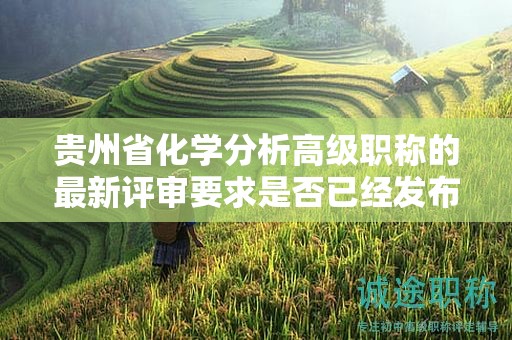 貴州省化學分析高級職稱的最新評審要求是否已經發(fā)布？
