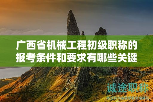 廣西省機械工程初級職稱的報考條件和要求有哪些關鍵要素？如何滿足條件？